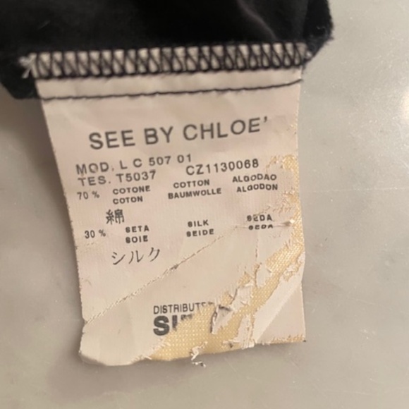 See By Chloe Black Summer Blouse Top - Picture 6 of 8